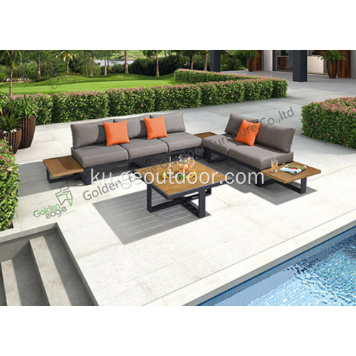 Hemî Mobileya Baxçeyê Aluminium Sofa Patio Mobilê